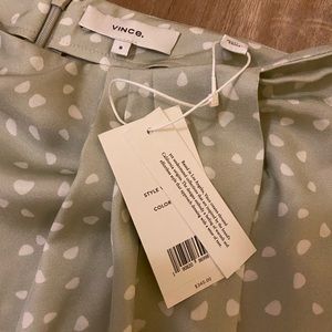 Vince silky mid skirt - light green polka dots